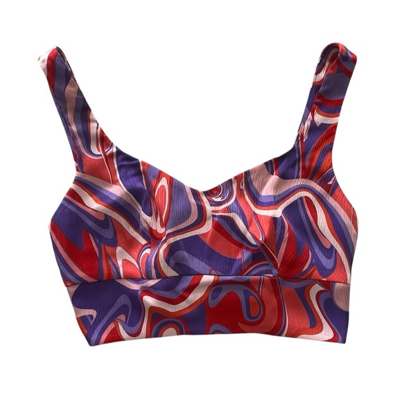 RAMY BROOK New York women’s size 2 purple swirl print Deidra cropped top NEW - Picture 2 of 6